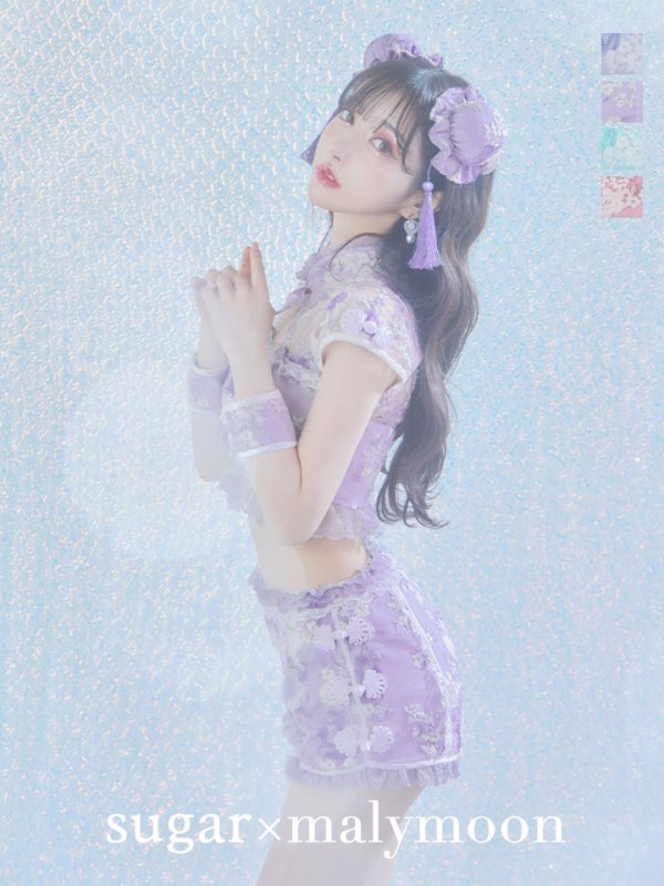 画像2: 【ハロウィン】【sugar nine×マリームーンコラボ】 マリームーンコラボセットアップチャイナ 【コスプレ5点セット】【XS-Mサイズ/4カラー】[OF04] (2)