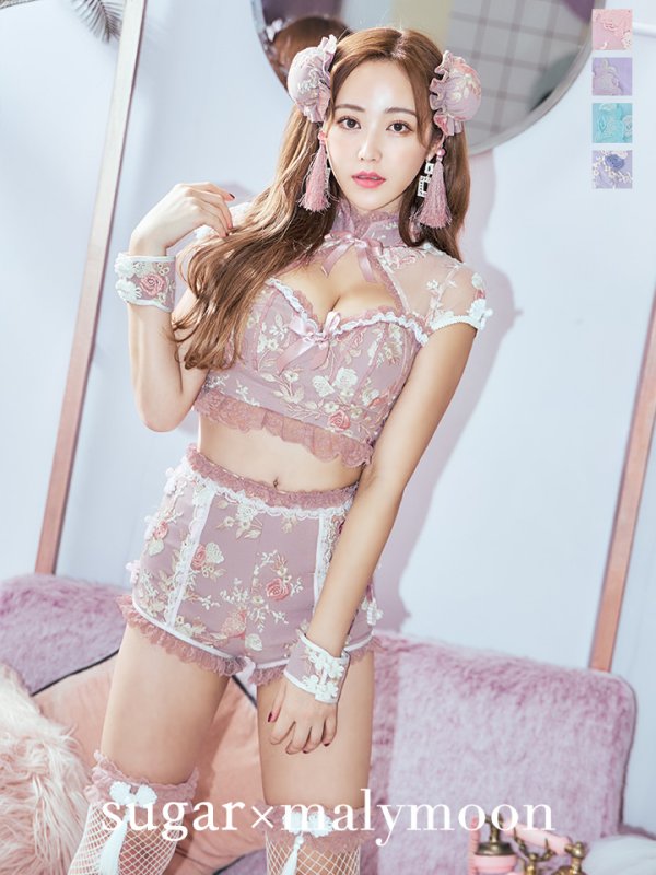 画像2: 【ハロウィン】【sugar nine×マリームーンコラボ】 マリームーンコラボセットアップチャイナ 【コスプレ5点セット】【XS-Mサイズ/4カラー】[HC03] (2)