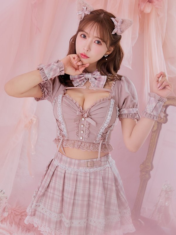 画像27: 【即日発送！ 】【sugar nine×マリームーンコラボ】 【ハロウィン】マリームーンコラボ制服ネコセットアップ 【コスプレ7点セット】 【XS-Lサイズ/2カラー】[OF04] (27)