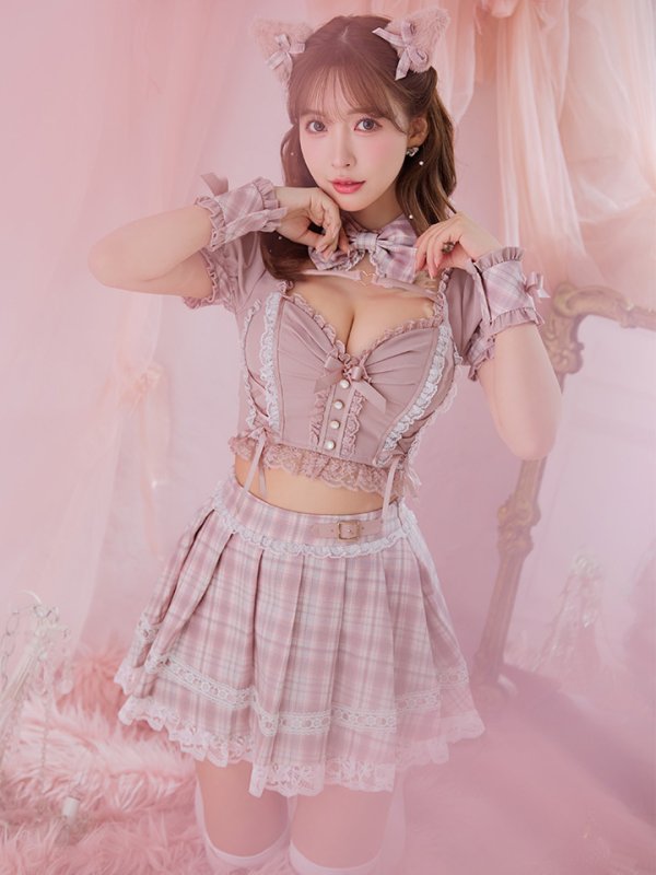 画像20: 【即日発送！ 】【sugar nine×マリームーンコラボ】 【ハロウィン】マリームーンコラボ制服ネコセットアップ 【コスプレ7点セット】 【XS-Lサイズ/2カラー】[OF04] (20)