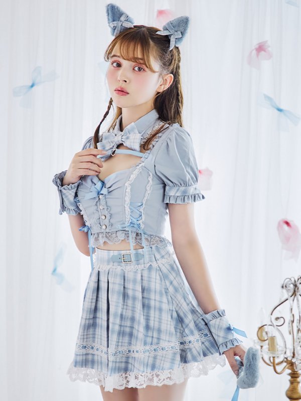 画像11: 【即日発送！ 】【sugar nine×マリームーンコラボ】 【ハロウィン】マリームーンコラボ制服ネコセットアップ 【コスプレ7点セット】 【XS-Lサイズ/2カラー】[OF04] (11)