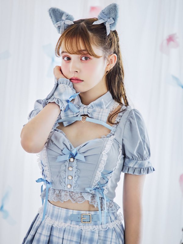 画像12: 【即日発送！ 】【sugar nine×マリームーンコラボ】 【ハロウィン】マリームーンコラボ制服ネコセットアップ 【コスプレ7点セット】 【XS-Lサイズ/2カラー】[OF04] (12)