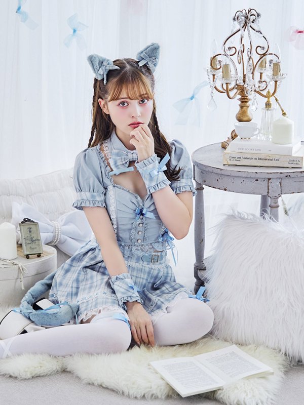 画像14: 【即日発送！ 】【sugar nine×マリームーンコラボ】 【ハロウィン】マリームーンコラボ制服ネコセットアップ 【コスプレ7点セット】 【XS-Lサイズ/2カラー】[OF04] (14)