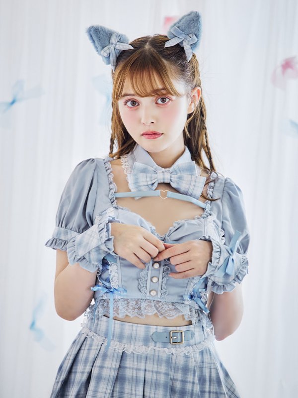 画像3: 【即日発送！ 】【sugar nine×マリームーンコラボ】 【ハロウィン】マリームーンコラボ制服ネコセットアップ 【コスプレ7点セット】 【XS-Lサイズ/2カラー】[OF04] (3)