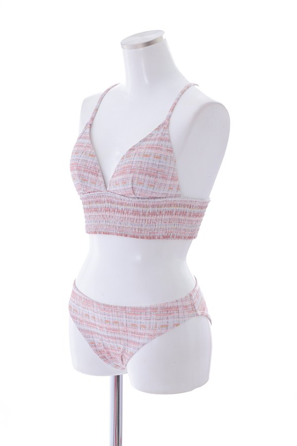 画像16: 【即日発送】【水着セール】【ビキニ】【水着】 ツイードプリント トライアングル ビキニ 2点セット[YMT] (16)