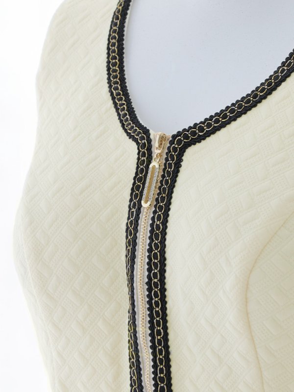 画像22: フロントジップミディアムドレス/背中隠し/ノースリーブ/ミディアム/キャバドレス【XS-Lサイズ/2カラー】[OF03B] 【IM】 (22)