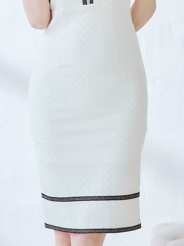 画像7: フロントジップミディアムドレス/背中隠し/ノースリーブ/ミディアム/キャバドレス【XS-Lサイズ/2カラー】[OF03B] 【IM】 (7)