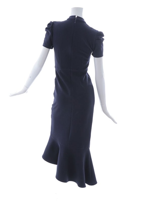 画像21: 再入荷!マーメイドフリルドレス/胸元オープンカット/ベルスリーブ/布ベルト/谷間見せ/背中隠し/ミディアムドレス/キャバドレス【S-Lサイズ/1カラー】[OF03B-U] 【IM】 (21)