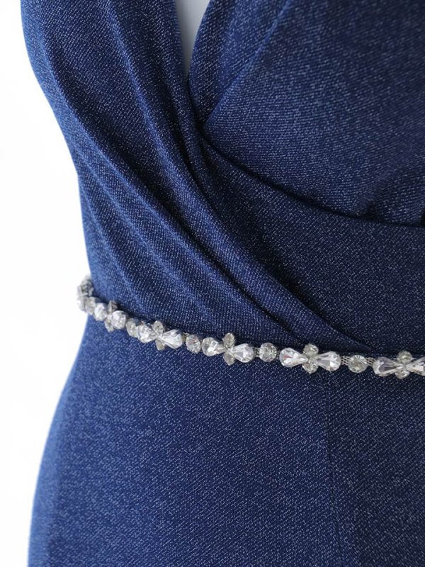 画像17: ラメキャミソールドレス/ノースリーブ/ビジュー/谷間見せ/背中見せ/ミディアムドレス/キャバドレス【XS-Mサイズ/1カラー】[OF03B]【IM】 (17)