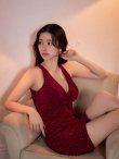 ワインレッド　モデル：ゆりお　身長：165cm　着用サイズ：Sサイズ