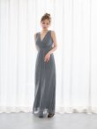 画像9: グリッターラメロングドレス/カシュクール/ノースリーブ/谷間見せ/背中隠し/キャバドレス【S-XLサイズ/2カラー】[OF03B] (9)