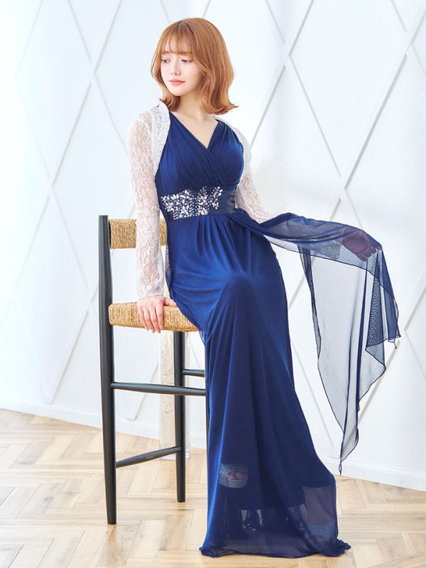 画像16: ゴージャスビジュードレス/ノースリーブ/谷間見せ/背中見せ/ロングドレス/キャバドレス【Fサイズ/3カラー】[OF03B-X] 【IM】 (16)