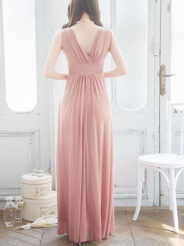 画像8: ゴージャスビジュードレス/ノースリーブ/谷間見せ/背中見せ/ロングドレス/キャバドレス【Fサイズ/3カラー】[OF03B-X] 【IM】 (8)