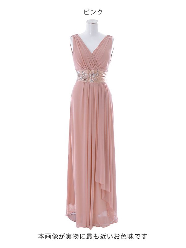 画像20: ゴージャスビジュードレス/ノースリーブ/谷間見せ/背中見せ/ロングドレス/キャバドレス【Fサイズ/3カラー】[OF03B-X] 【IM】 (20)