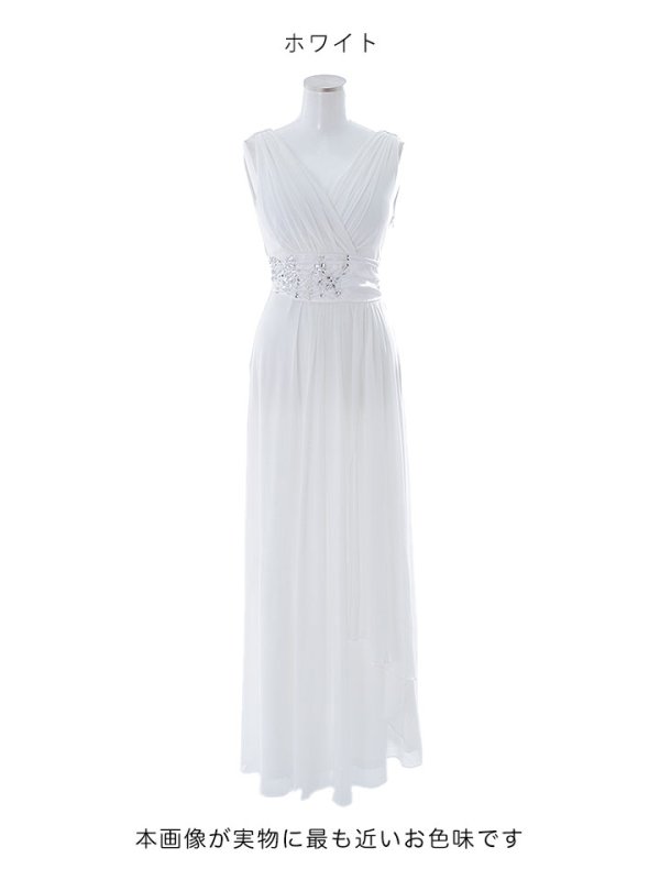 画像22: ゴージャスビジュードレス/ノースリーブ/谷間見せ/背中見せ/ロングドレス/キャバドレス【Fサイズ/3カラー】[OF03B-X] 【IM】 (22)