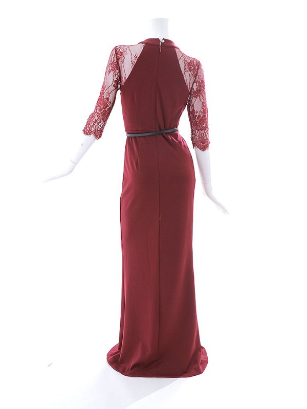 画像13: SALE!花柄刺繍レースドレス/ホルターネック/胸元カット/ベルト/透け感/谷間見せ/ロングドレス/キャバドレス【S-Lサイズ/1カラー】[OF03B-X] 【IM】 (13)