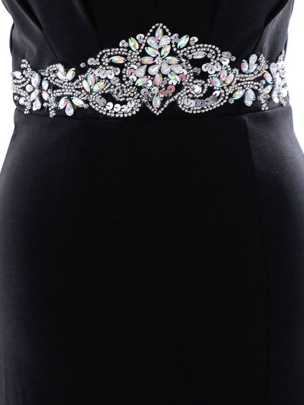 画像16: 再入荷!ワンカラービジューノースリーブロングドレス/無地/ビジュー/谷間見せ/ロングドレス/キャバドレス【S-Mサイズ/1カラー】[OF03B-X] 【IM】 (16)