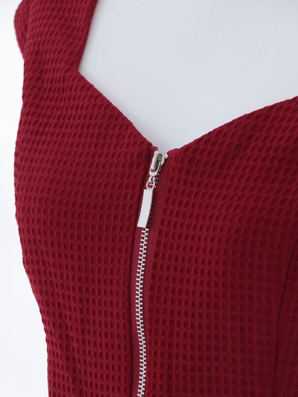 画像13: フロントジップ/ショートスリーブ/谷間見せ/背中隠し/ミニドレス/キャバドレス【S-Mサイズ/1カラー】[OF01]【IM】 (13)