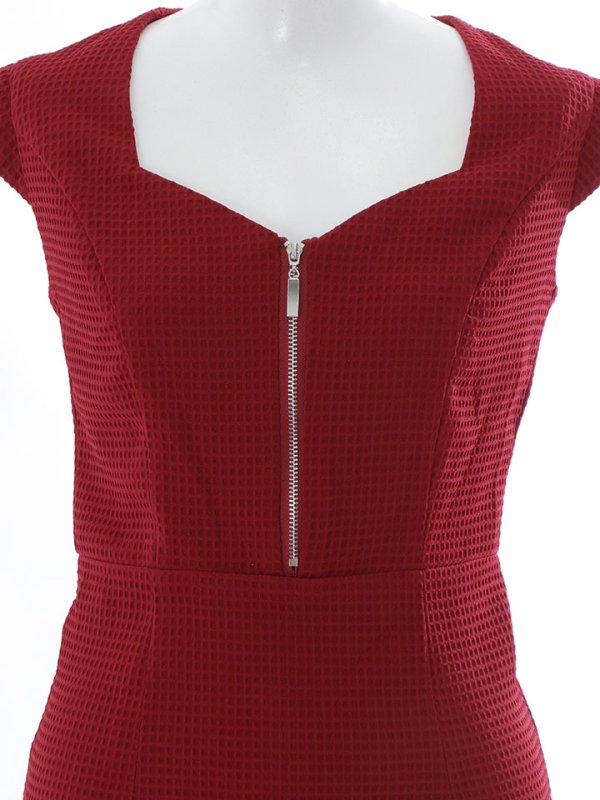 画像15: フロントジップ/ショートスリーブ/谷間見せ/背中隠し/ミニドレス/キャバドレス【S-Mサイズ/1カラー】[OF01]【IM】 (15)