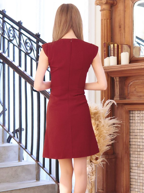 画像10: フロントジップ/ショートスリーブ/谷間見せ/背中隠し/ミニドレス/キャバドレス【S-Mサイズ/1カラー】[OF01]【IM】 (10)