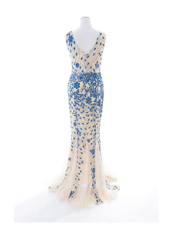 画像17: スパンコールマーメイドロングドレス/谷間見せ/ノースリーブ/ロングドレス/キャバドレス【S-Lサイズ/2カラー】[OF03B-X] 【IM】 (17)