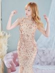 画像4: スパンコールマーメイドロングドレス/谷間見せ/ノースリーブ/ロングドレス/キャバドレス【S-Lサイズ/2カラー】[OF03B-X] 【IM】 (4)