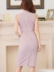 画像10: SALE!リブストライプドレス/ホルターネック/ノースリーブ/フェイクベルト/胸元透け/谷間見せ/背中隠し/ミディアムドレス/キャバドレス【S-Mサイズ/2カラー】[OF08] 【IM】 (10)