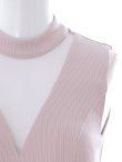 画像34: SALE!リブストライプドレス/ホルターネック/ノースリーブ/フェイクベルト/胸元透け/谷間見せ/背中隠し/ミディアムドレス/キャバドレス【S-Mサイズ/2カラー】[OF08] 【IM】 (34)