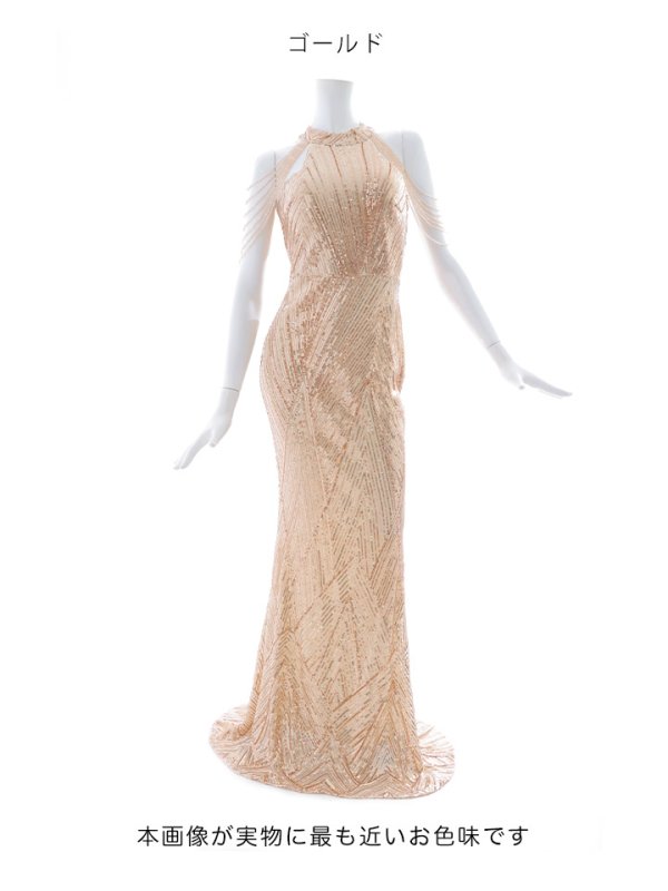 画像15: ビジュースパンコールロングドレス/アメスリ/ノースリーブ/ロングドレス/キャバドレス【S-Mサイズ/2カラー】[OF03B] 【IM】 (15)