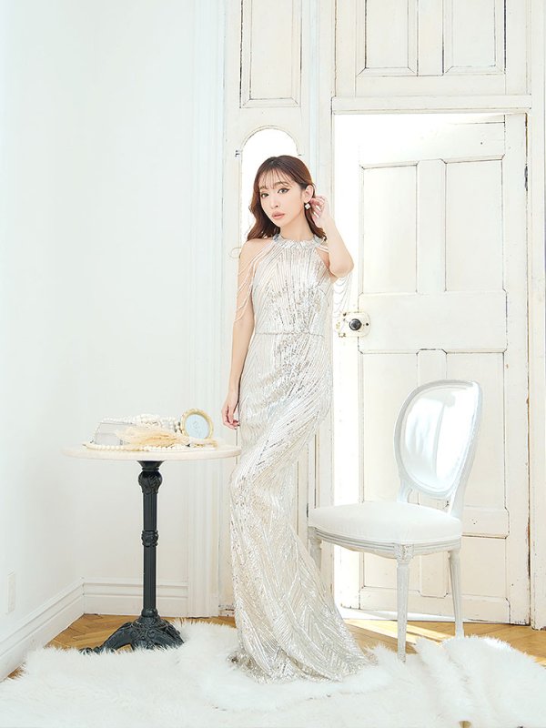 画像14: ビジュースパンコールロングドレス/アメスリ/ノースリーブ/ロングドレス/キャバドレス【S-Mサイズ/2カラー】[OF03B] 【IM】 (14)