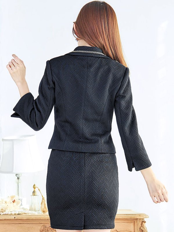 画像7: SALE!ジャケット2ピースドレス/チェーン/ポケット/谷間見せ/背中隠し/ミニドレス/キャバドレス【S-Mサイズ/2カラー】[OF03B] 【IM】 (7)