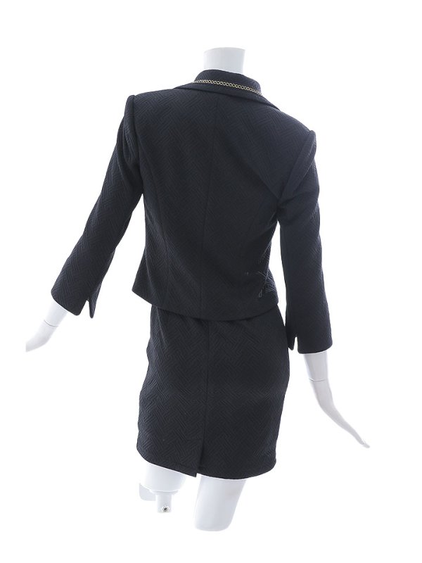 画像20: SALE!ジャケット2ピースドレス/チェーン/ポケット/谷間見せ/背中隠し/ミニドレス/キャバドレス【S-Mサイズ/2カラー】[OF03B] 【IM】 (20)