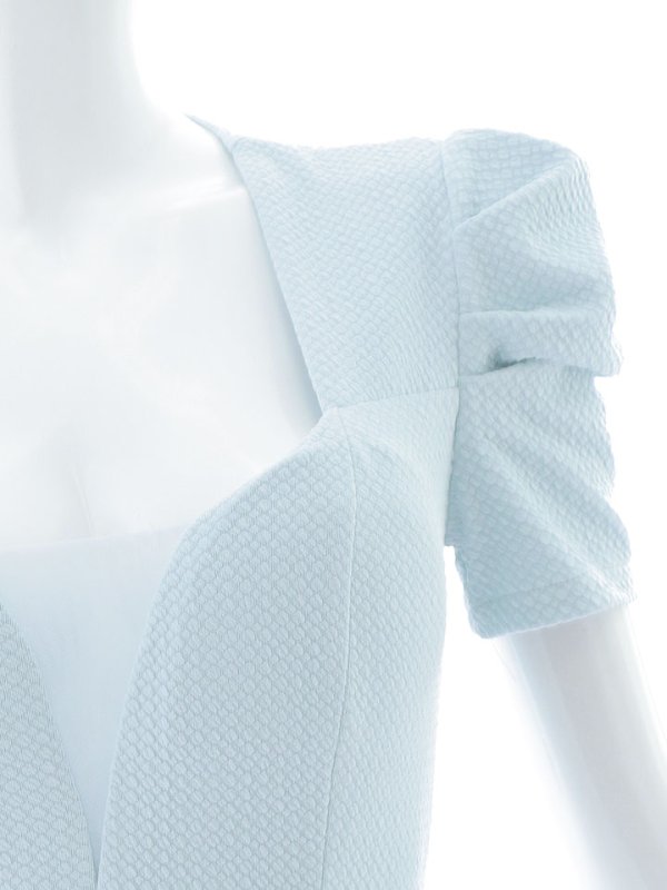 画像20: 再入荷！ボリューム袖/ポコポコ生地/半袖/胸元透け/シアー/谷間見せ/背中隠し/ミニドレス/キャバドレス【XS-Lサイズ/2カラー】[OF03B] 【IM】 (20)