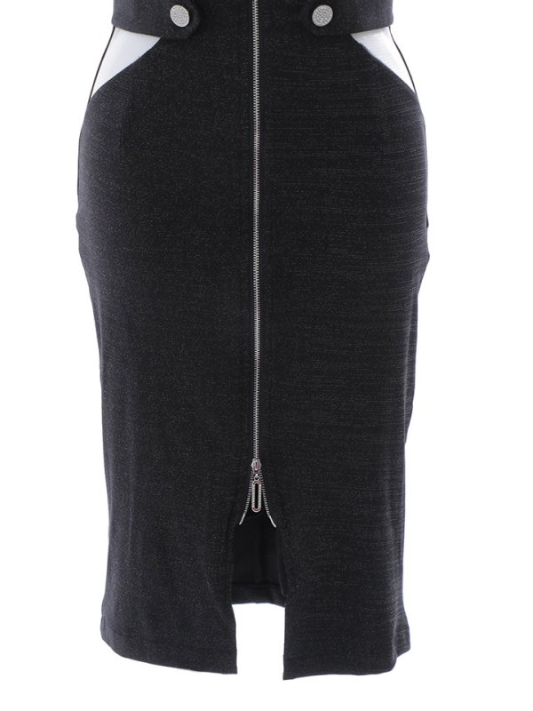 画像21: フロントジップラメミディアムドレス/キャバドレス【S-Mサイズ/1カラー】[OF03B] 【IM】 (21)