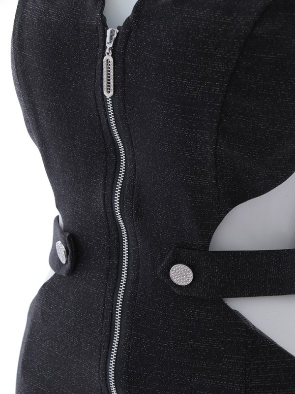 画像22: フロントジップラメミディアムドレス/キャバドレス【S-Mサイズ/1カラー】[OF03B] 【IM】 (22)