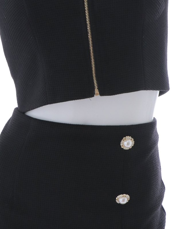 画像16: ワッフルセットアップドレス/ジップアップ/谷間見せ/背中隠し/タイト/ミニドレス/キャバドレス【XS-Mサイズ/1カラー】[OF03B] 【IM】 (16)