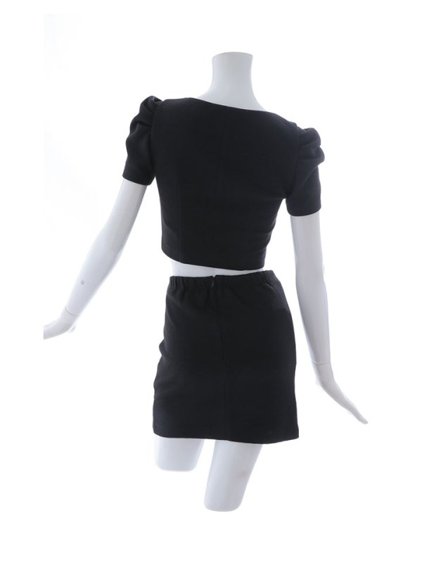 画像13: ワッフルセットアップドレス/ジップアップ/谷間見せ/背中隠し/タイト/ミニドレス/キャバドレス【XS-Mサイズ/1カラー】[OF03B] 【IM】 (13)