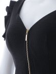 画像14: ワッフルセットアップドレス/ジップアップ/谷間見せ/背中隠し/タイト/ミニドレス/キャバドレス【XS-Mサイズ/1カラー】[OF01] 【IM】 (14)