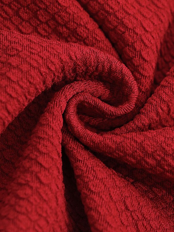 画像16: ボリューム袖/ポコポコ生地/半袖/胸元透け/シアー/ベルト/谷間見せ/背中隠し/ミディアムドレス/キャバドレス【S-Lサイズ/1カラー】[OF03B] 【IM】 (16)