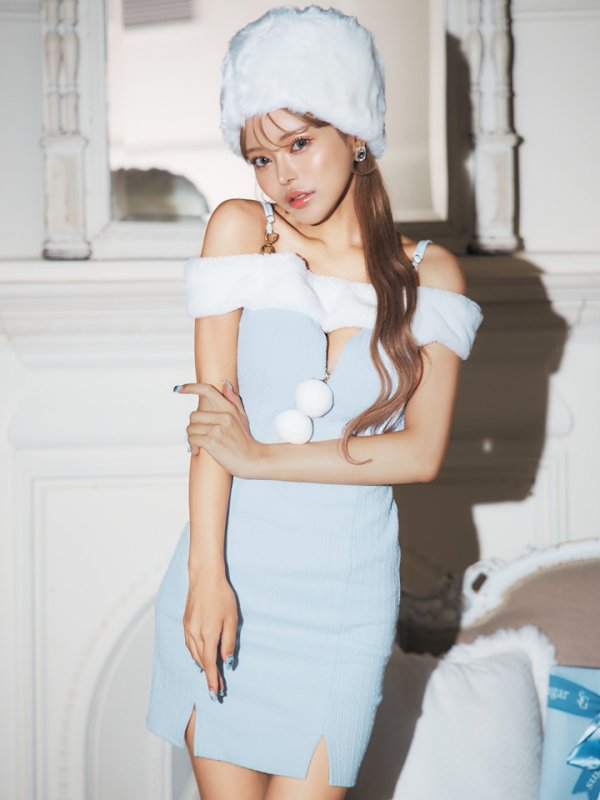 画像5: 【ノベルティ対象】【即日発送！】【サンタコス 3点セット】【XS-Lサイズ/3カラー】オフショルニットワンピサンタコスプレ(SLG001)(SFB001)[YMT] (5)