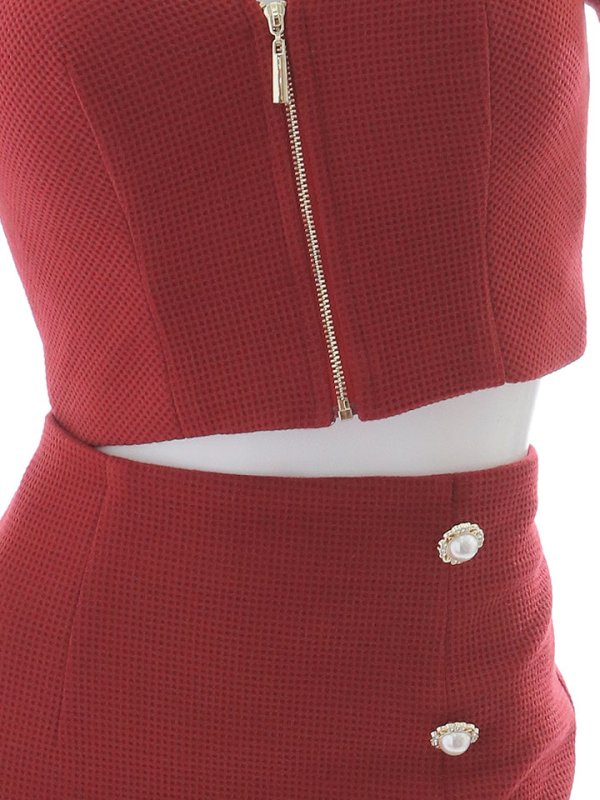 画像18: ワッフルセットアップミディアムドレス/キャバドレス【S-Lサイズ/2カラー】[OF03B] 【IM】 (18)