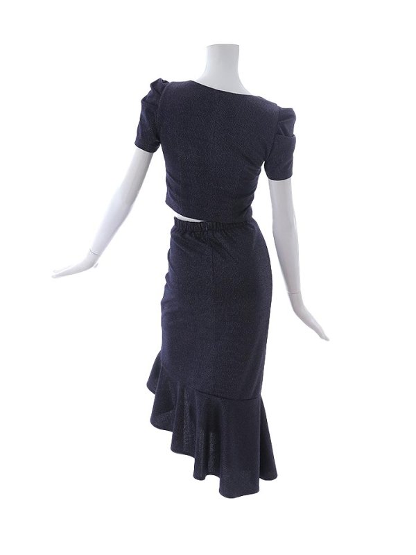 画像14: ラメマーメイドセットアップミディアムドレス/ミディアムドレス【XS-Lサイズ/1カラー】[OF03B] 【IM】 (14)