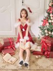 画像15: 【即日発送】【サンタ】フロントリボンオフショルフレアサンタコスプレ【コスプレ4点セット】【S-Mサイズ/1カラー】[OF03] (15)