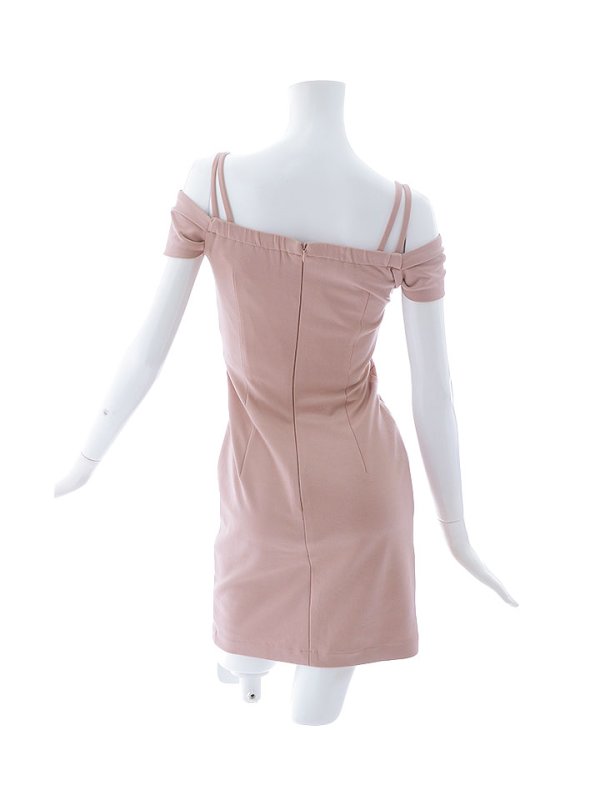 画像27: オフショルダードレス/ワンカラー/スリット/リボン/タイト/谷間見せ/背中見せ/ミニドレス/キャバドレス【S-Mサイズ/4カラー】[HC02] 【GMS】 (27)