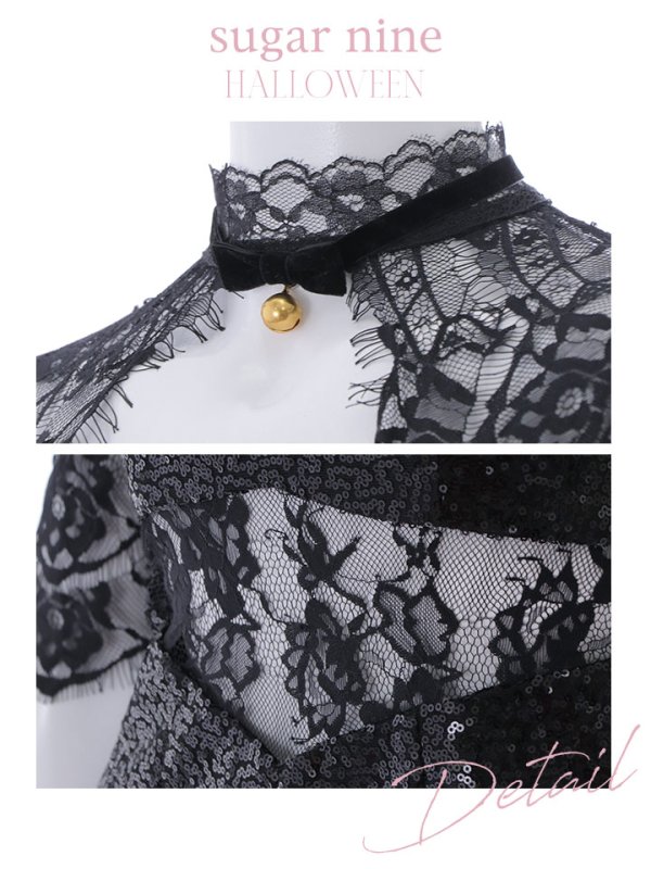 画像13: 【即日発送】杉山佳那恵ちゃんコラボ☆黒猫コスプレ【sugar nineハロウィン6点セット】【S-Mサイズ/1カラー】[OF01] (13)