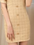 画像5: 【送料無料！】【JENNNY】パフスリーブツイードチェックドレス/キャバドレス【XS-Mサイズ/カラー】[OF04] 【KND】 (5)