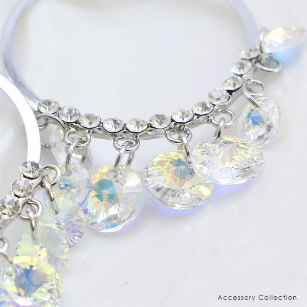 画像2: 【アクセサリー:ピアス】【ERUKEI】シルバーリングビジューピアス【OF02C-U】 (2)