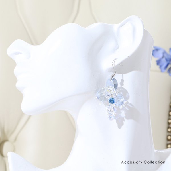 画像3: 【アクセサリー:ピアス】【ERUKEI】ブルーxクリスタルビジューピアス【OF02C-U】 (3)