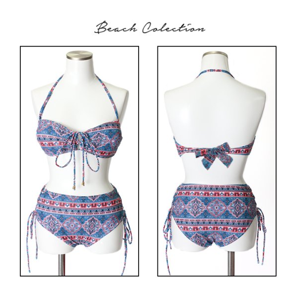 画像8: 【即日発送】【水着セール】【水着】エスニック柄ホルタービキニ[YMT] (8)
