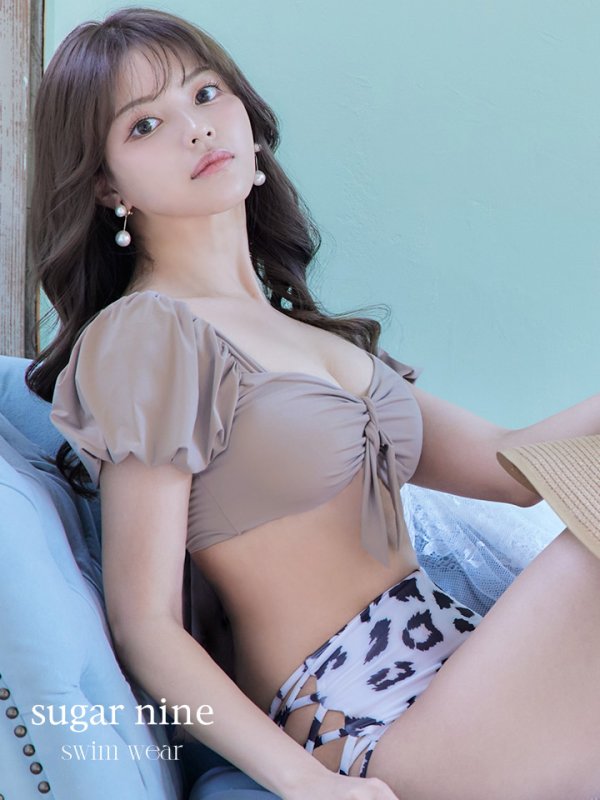 画像3: 【即日発送】【ビキニ】【水着】袖ありギャザーダルメシアンビキニ[FB01] (3)